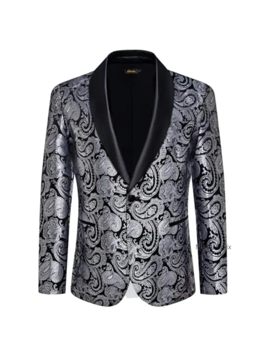 Men's Silk Paisley Blazer Shawl Lapel Sport Coat